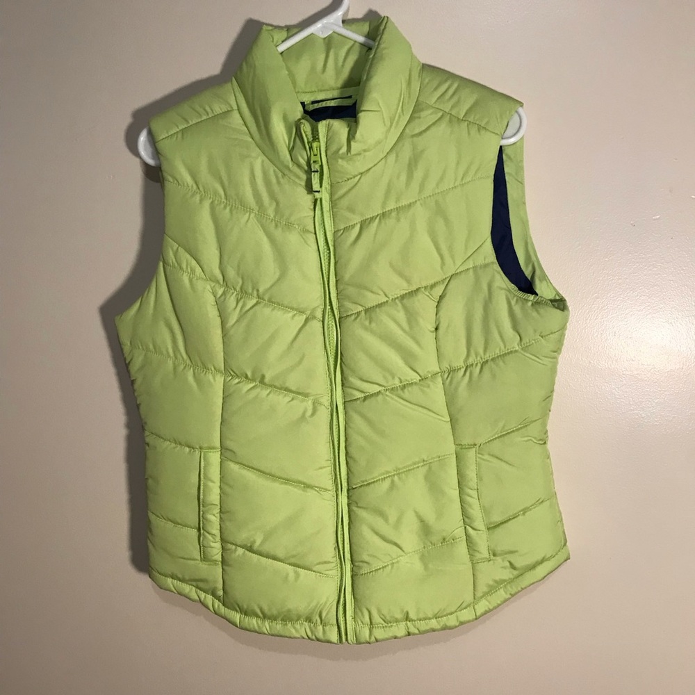 Aeropostale puffer vest size L neon green